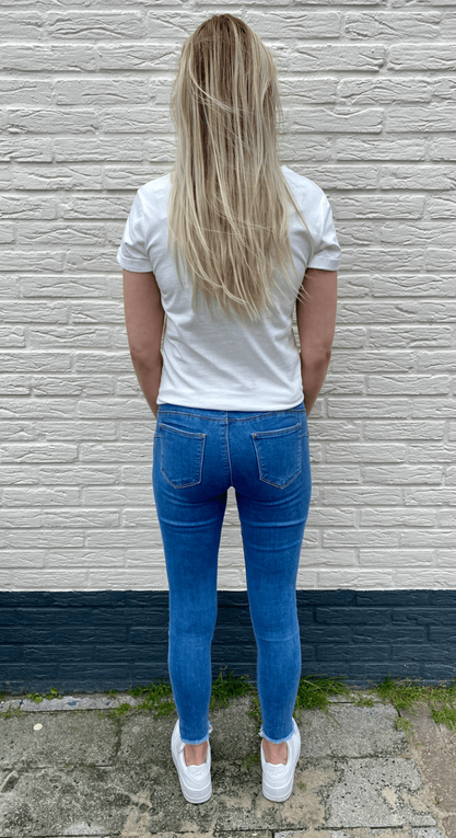 High Waist skinny jeans Famke Blauw
