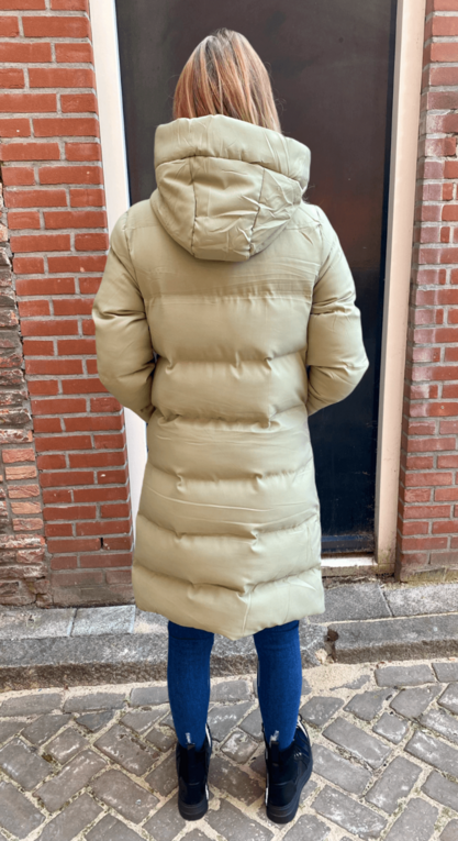 Winterjas long fit Amber groen