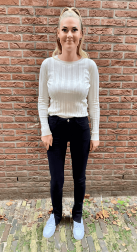 High waist jeans split Kato Zwart (extra lang)