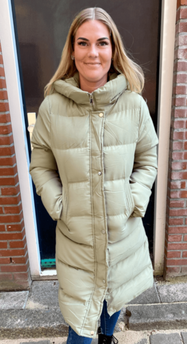 Winterjas long fit Amber groen